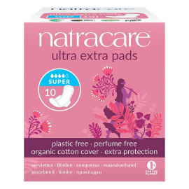 Natracare - Binda Ultra Extra Super med Vingar 10 st