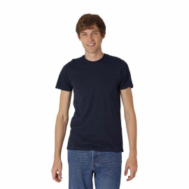 Neutral - Rundhalsad T-Shirt Slim Fit i Ekologisk Bomull Herr Navy