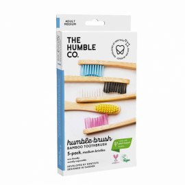 The Humble Co. - Tandborste i Bambu Vuxen Medium, 5-pack