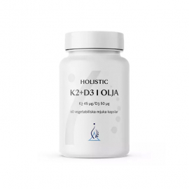 Holistic - K2+D3-vitamin i Olja 60 kapslar