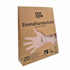 Fair Zone - Tunna Gummihandskar i Naturlatex  L 20st 