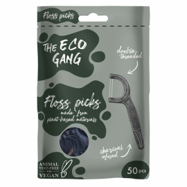 The Eco Gang - Växtbaserad Tandtrådsbygel Charcoal, 50 - Pack