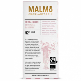 Malmö Chokladfabrik - Tegelserien Ekologisk Choklad Friska Hallon 52 %