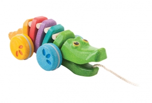 PlanToys - Dragleksak Dansande Alligator Regnbågsfärgad