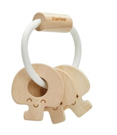 PlanToys - Skallra Nycklar i Trä Baby Key Rattle Natur