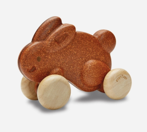 PlanToys - Push Along Bunny, Brun