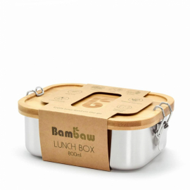 Bambaw - Lunchbox i Rostfritt Stål med Bambulock, 800 ml