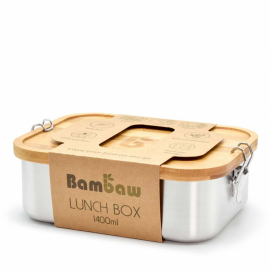 Bambaw - Lunchbox i Rostfritt Stål med Bambulock, 1400 ml