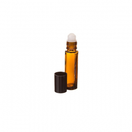 Roll-on liten glasflaska 10 ml Plastkula, Amber