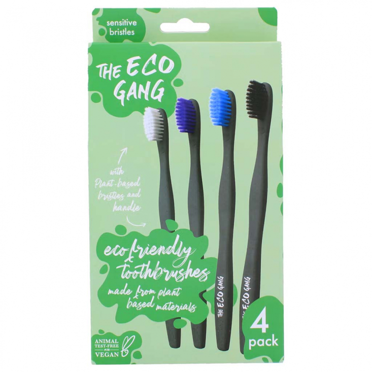 The Eco Gang - Ecofriendly Plantbased Tandborste Vuxen Sensitive 4 - Pack