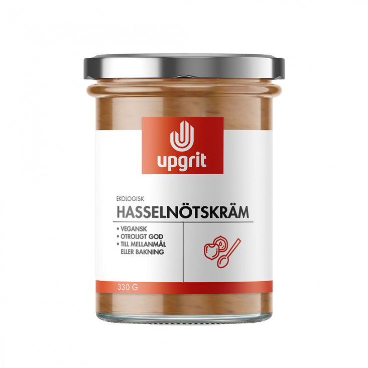 Upgrit - Hasselnötskräm Eko & Vegan, 330 gr