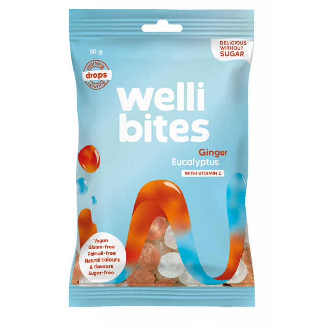  Wellibites Drops Ginger & Eucalyptus 