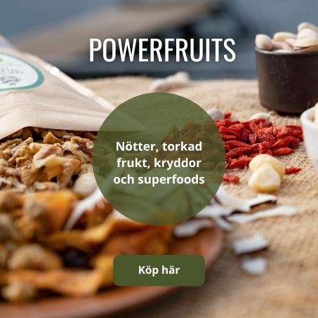 Ekologiska nötter och kosttillskott från Powerfruits.