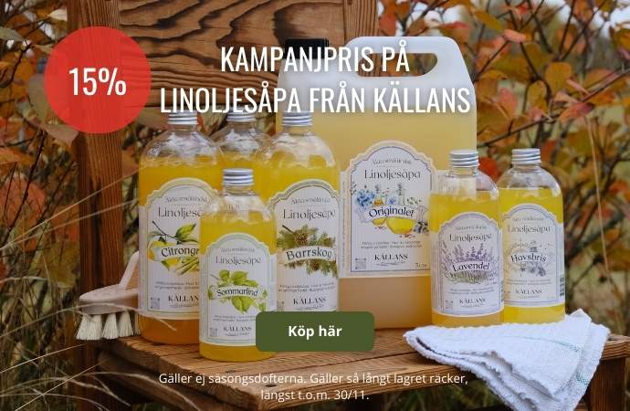 15% på linoljesåpa från Källans naturprodukter