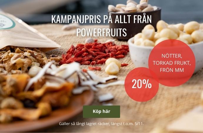 20% på allt från Powerfruits